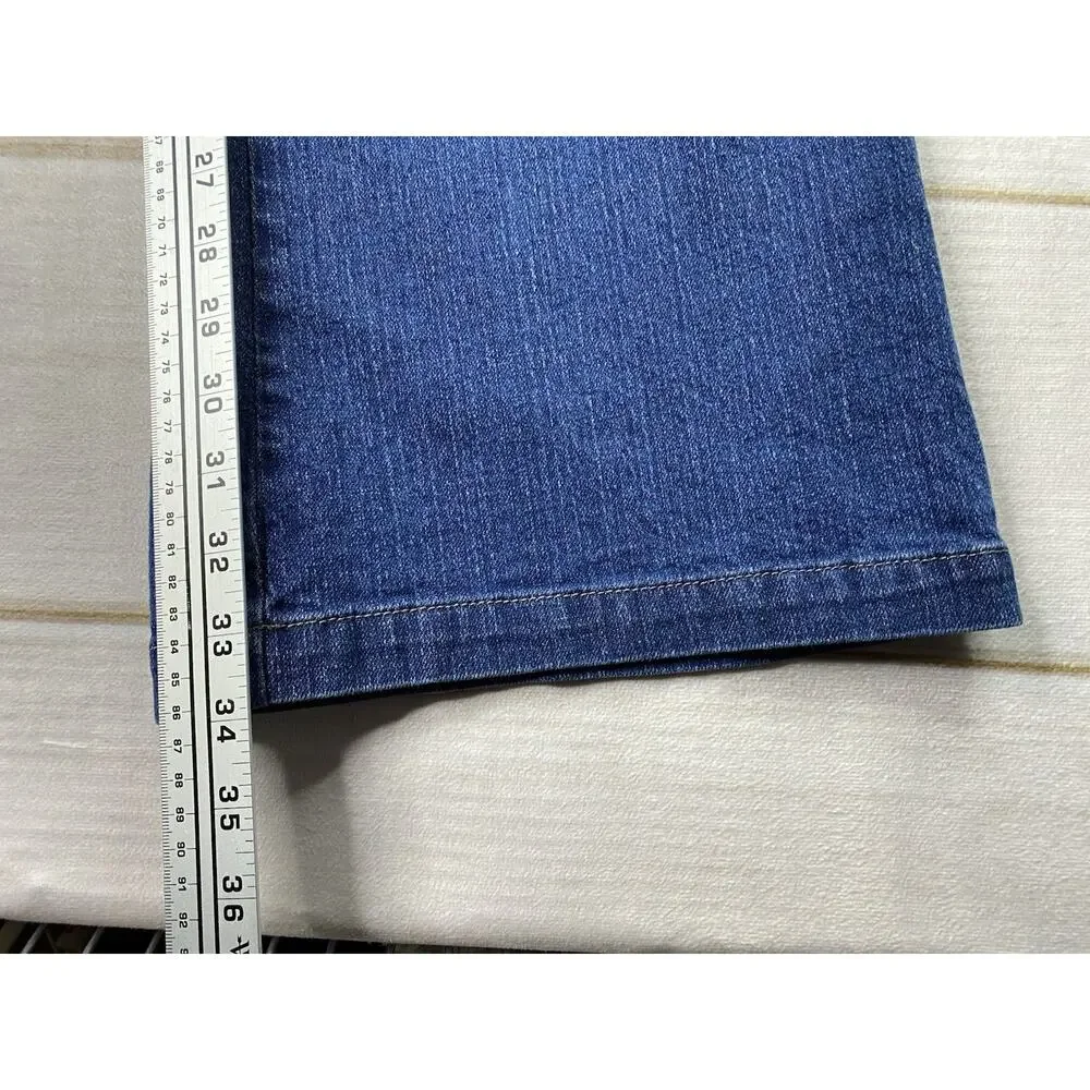 Lane Bryant Flare Jeans Sz 14 Tall High Rise Tighter Tummy Technology Dark Blue